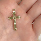 Sterling Silver or 14K Gold Filled Detailed Cross Charm Pendant Religious