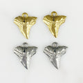 Pewter Shark Tooth Antique Gold or Antique Silver Ocean Animal (2pc)