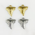 Pewter Shark Tooth Antique Gold or Antique Silver Ocean Animal (2pc)