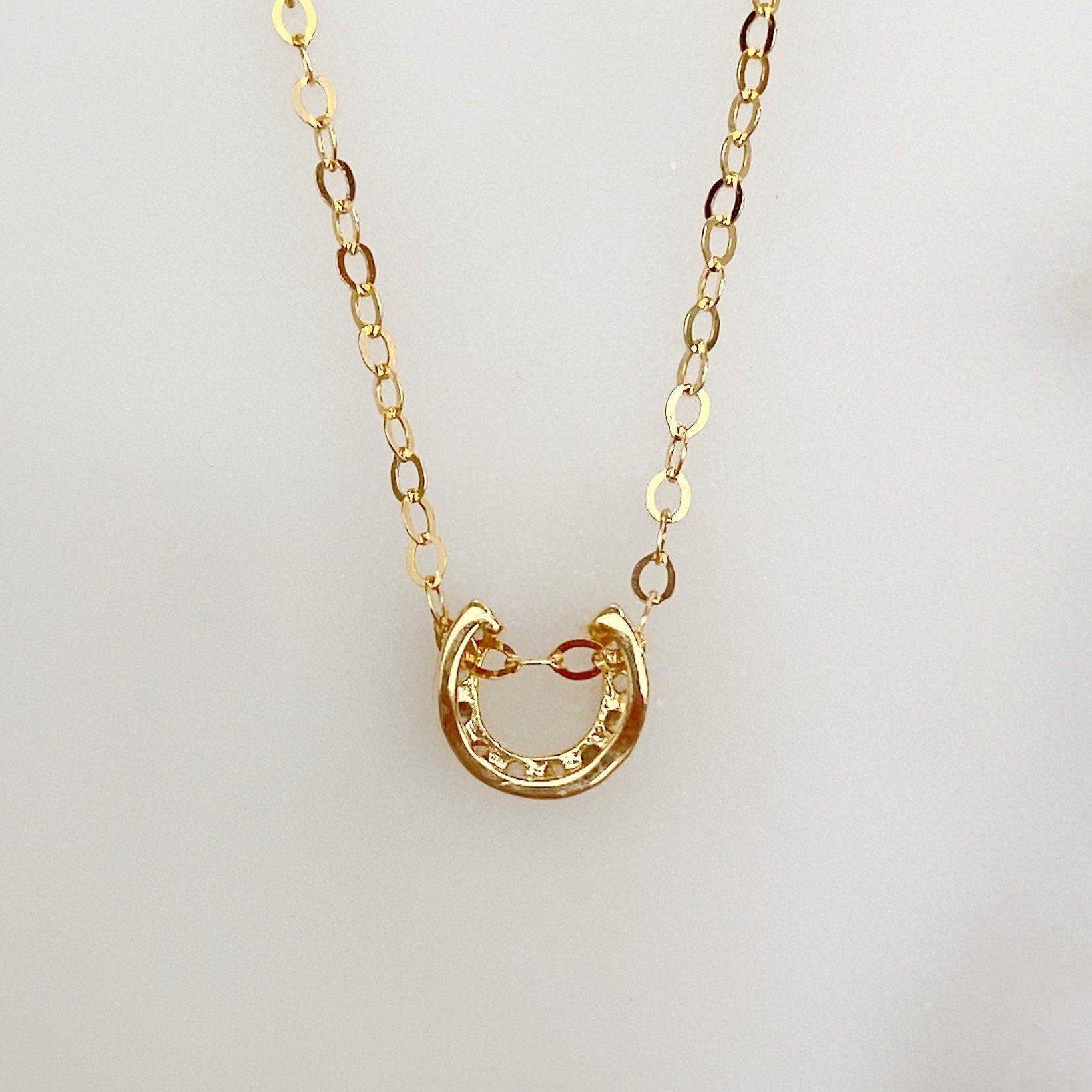 Gold Plated Lucky Horseshoe Necklace