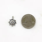 Sterling Silver Smiling Sun Sunshine Large Star Celestial Summer