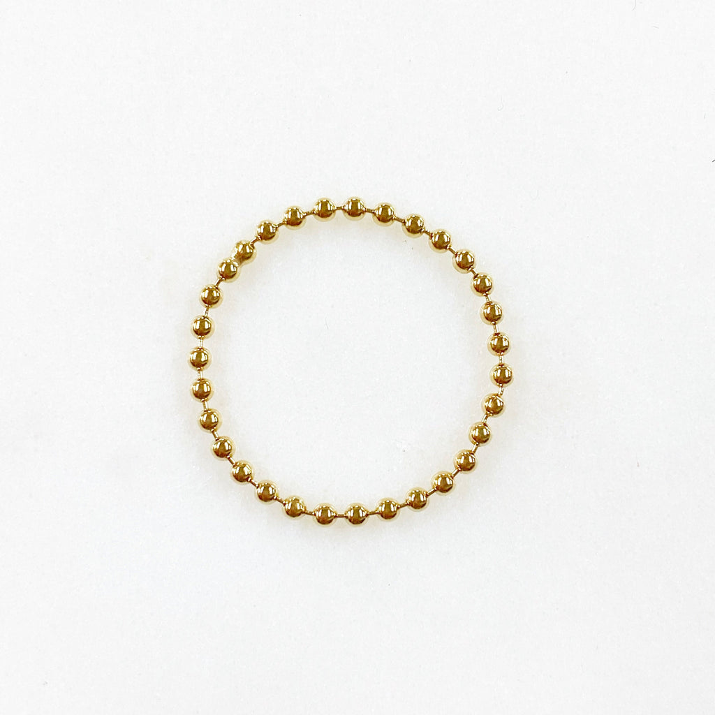 14K Gold Filled Ball Chain Ring Ready to Wear GF Stackable Ring