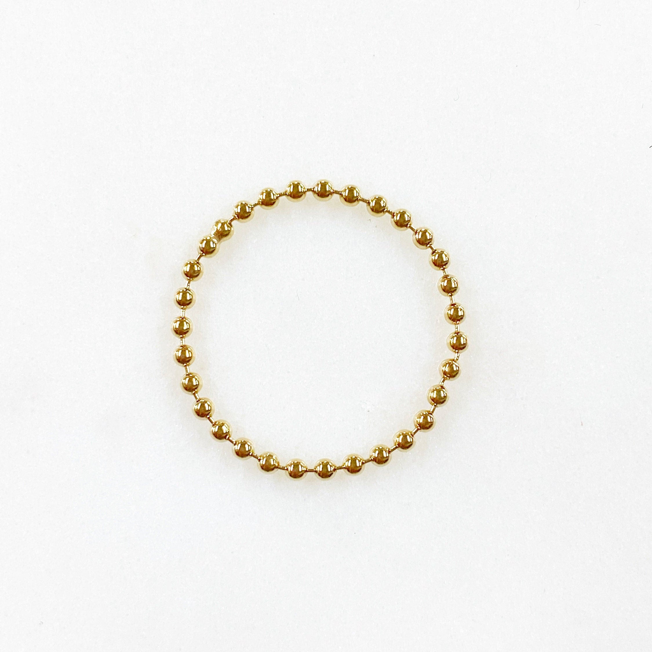 14K Gold Filled Ball Chain Ring Ready to Wear GF Stackable Ring