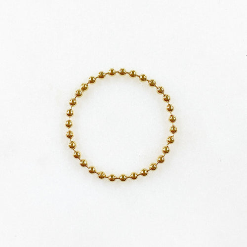 14K Gold Filled Ball Chain Ring Ready to Wear GF Stackable Ring