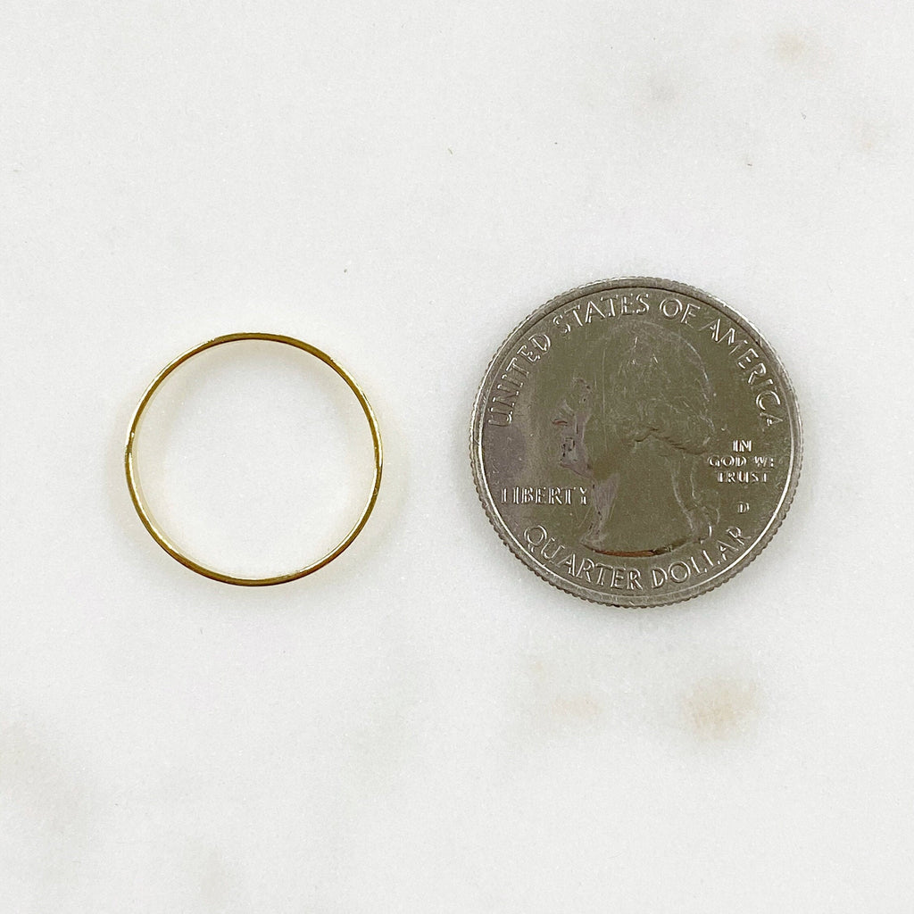 14K Gold Filled Thick Flat Ring Simple Stackable GF Band Ring Size 7