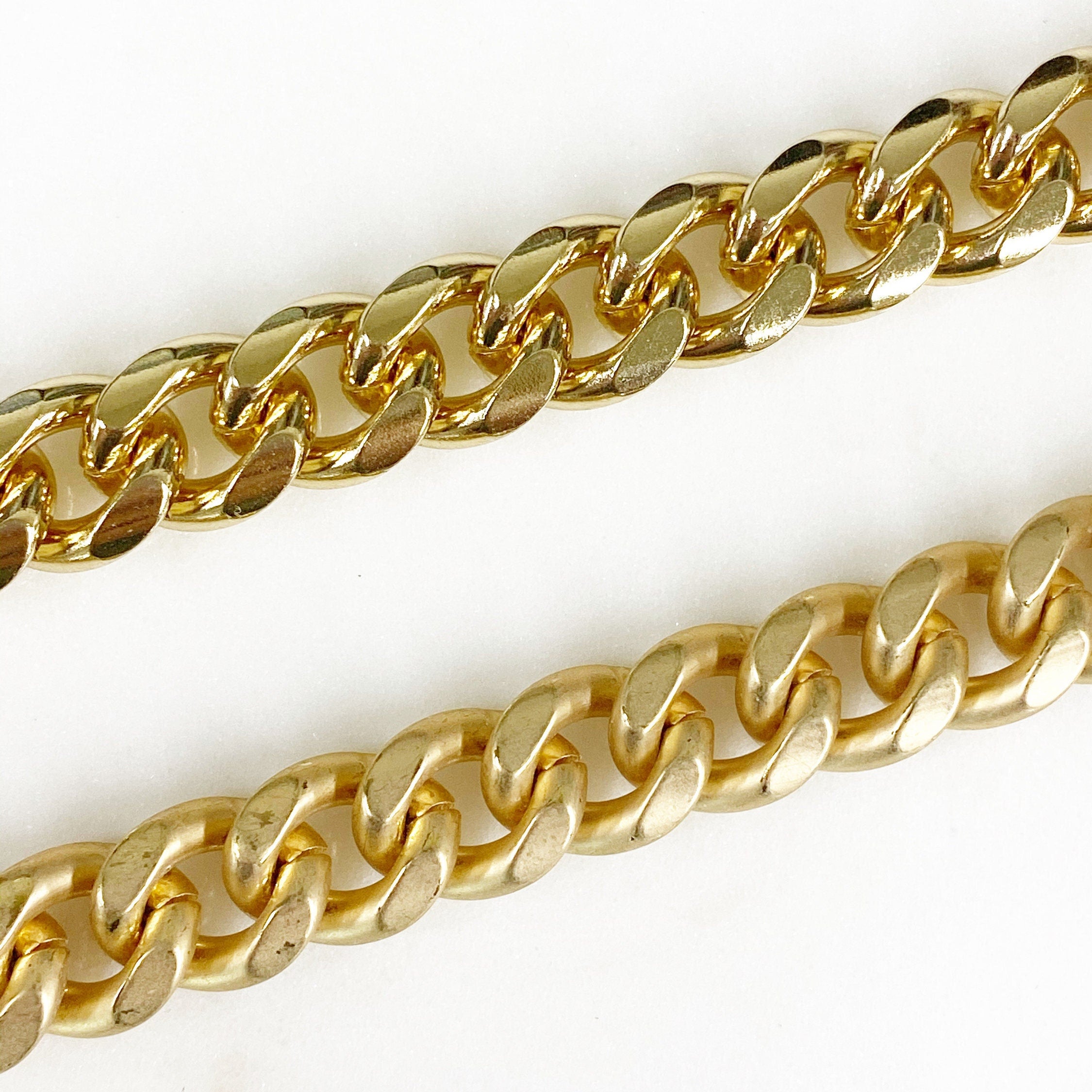 Base Metal Matte or Shiny Gold Steel Extra Large Thick – Sold by the Foot