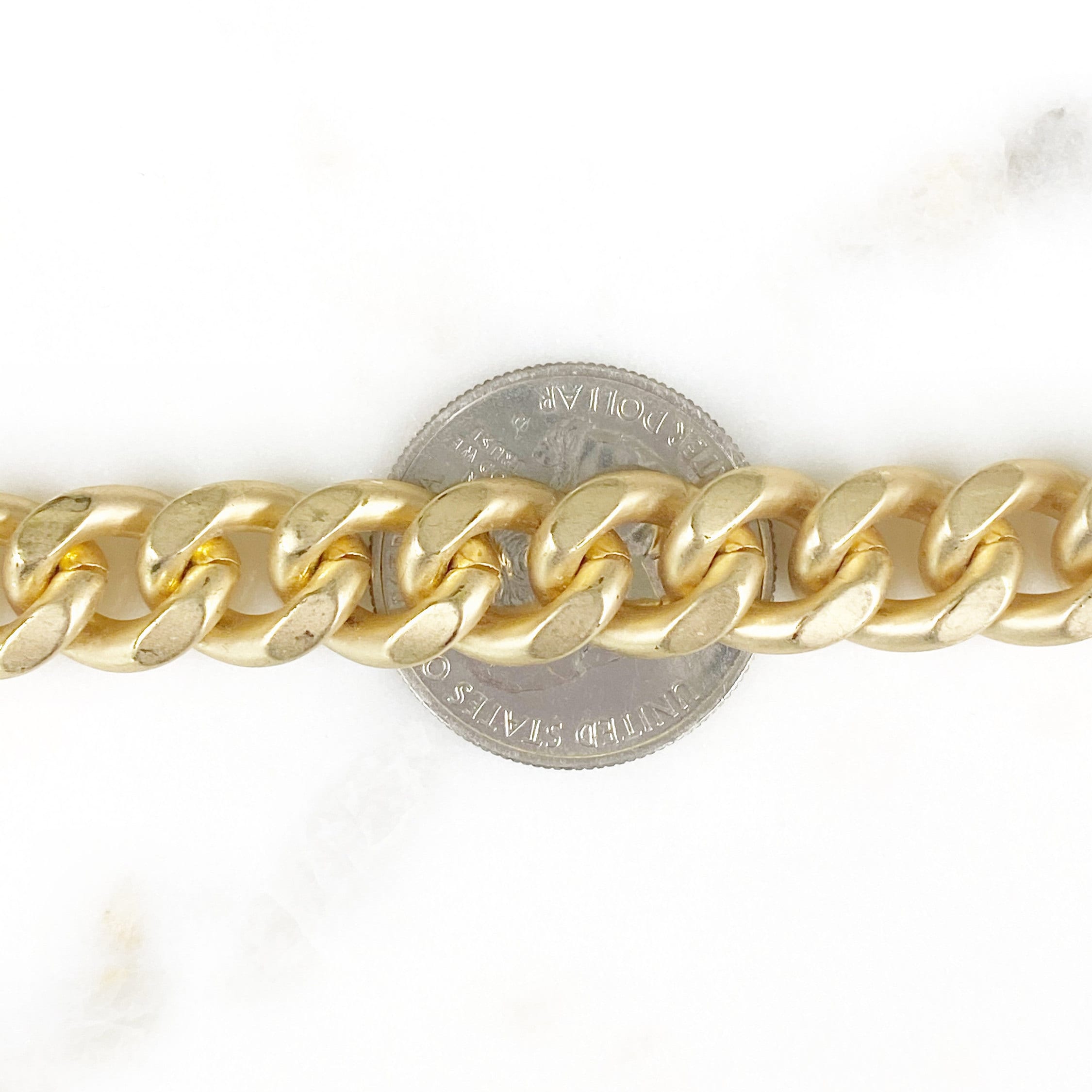 Base Metal Matte or Shiny Gold Steel Extra Large Thick – Sold by the Foot