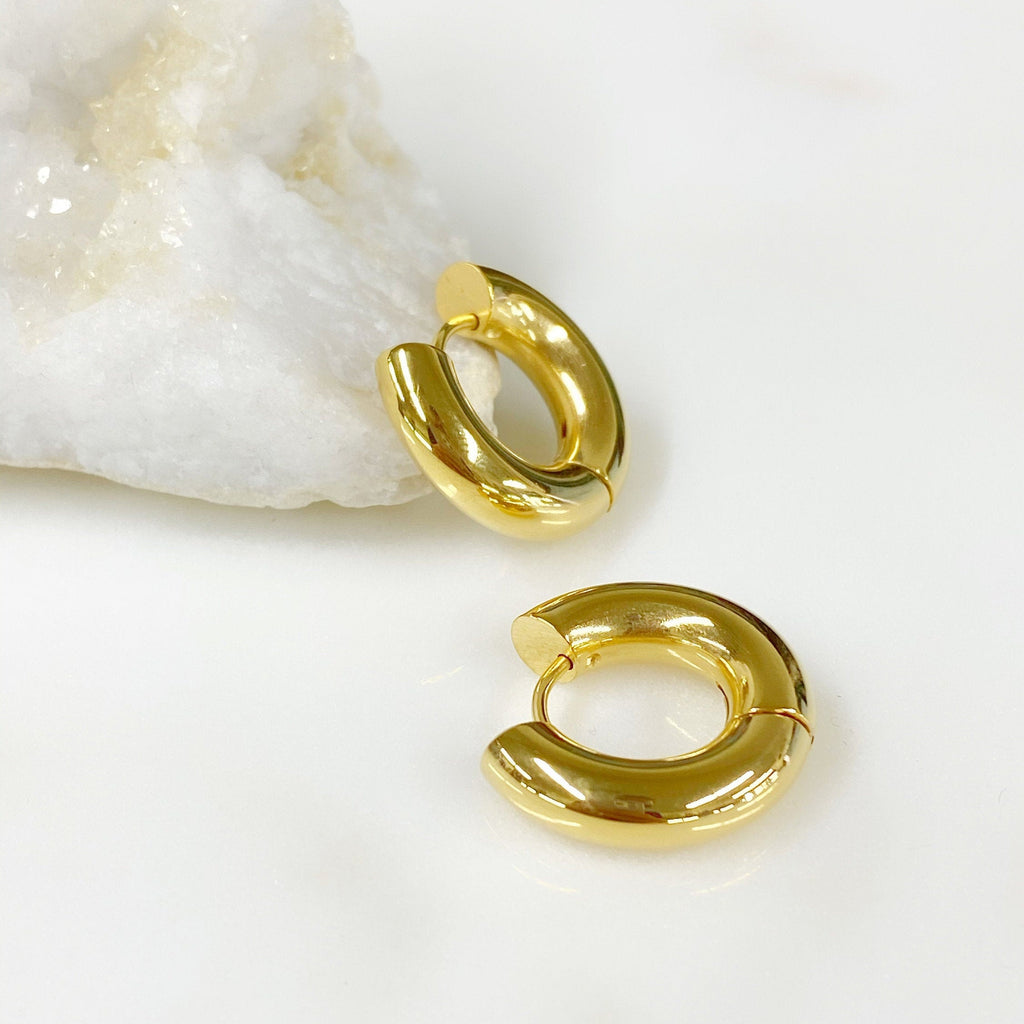 Gold Plated Extra Thick Mini Hoop Earrings Earring Sold As Pair (2pc)
