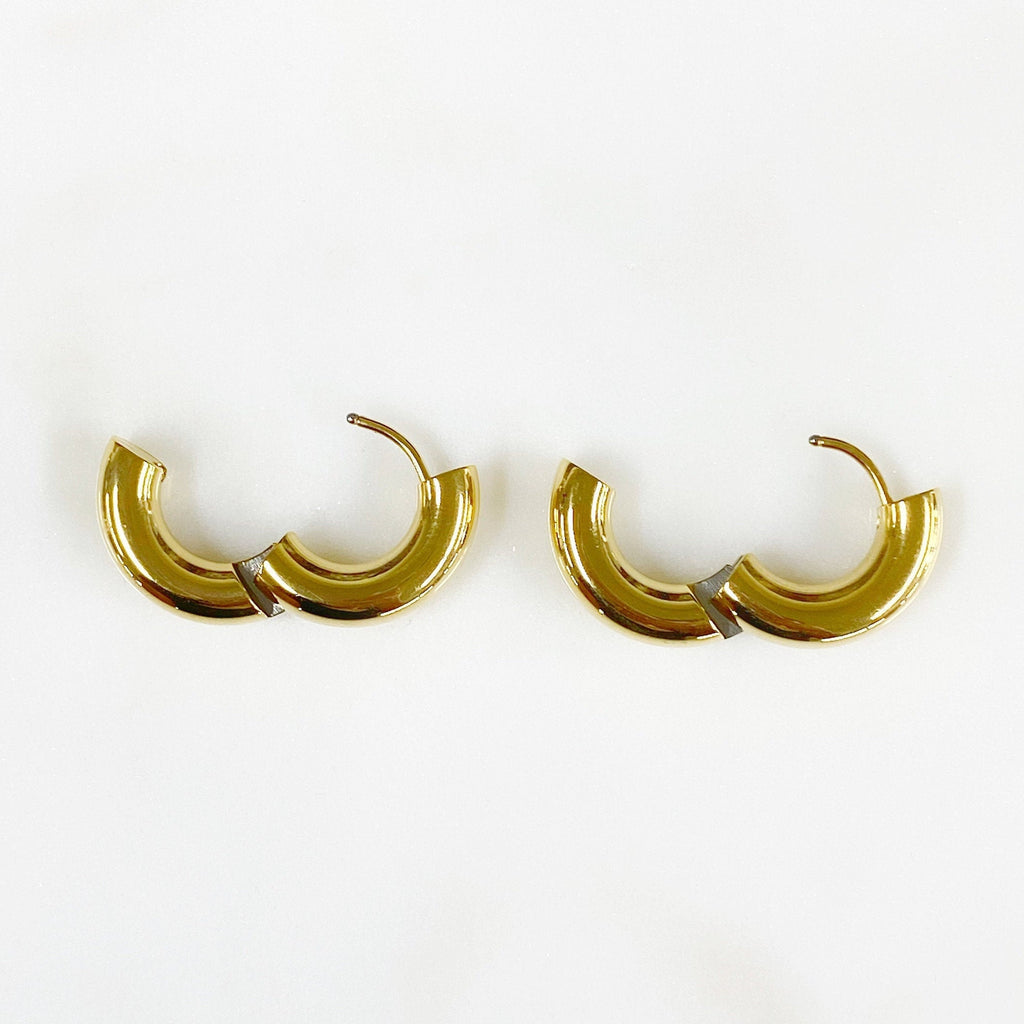 Gold Plated Extra Thick Mini Hoop Earrings Earring Sold As Pair (2pc)