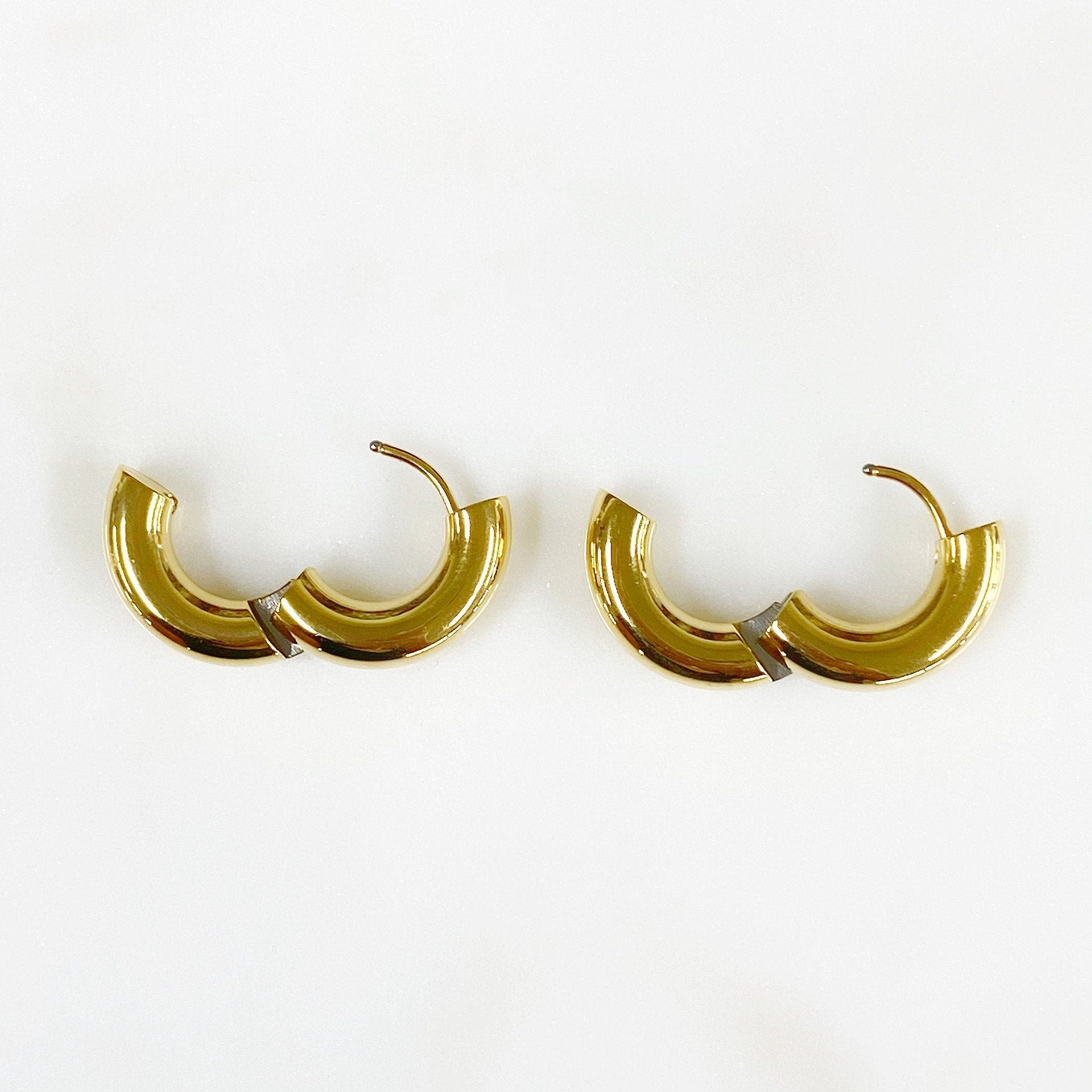 Gold Plated Extra Thick Mini Hoop Earrings Earring Sold As Pair (2pc)