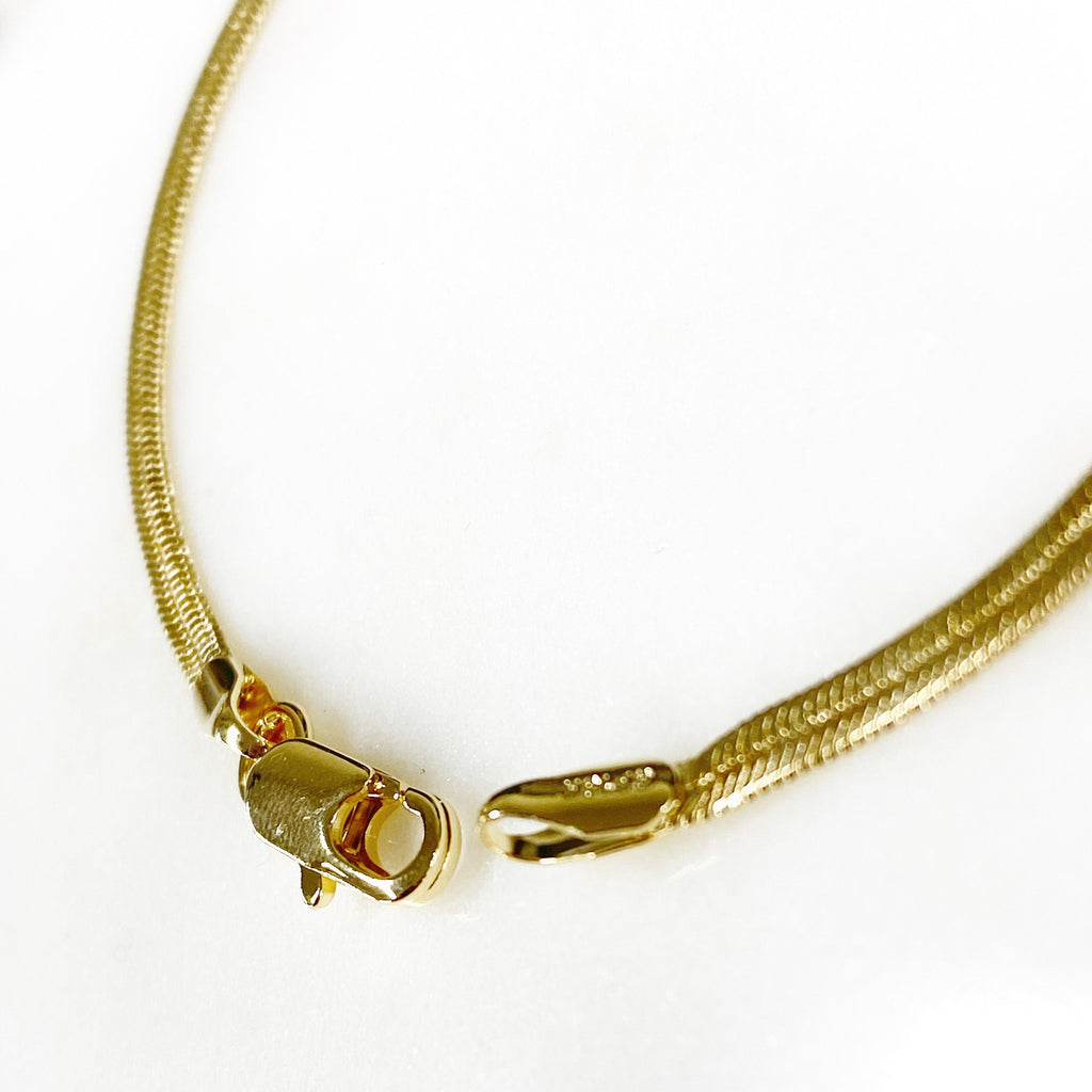 18K Gold Filled Ready to Wear 18Kt 3mm Herringbone Bracelet