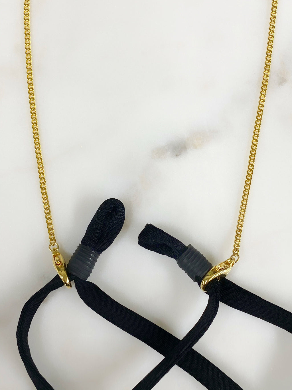 Gold Plated Face Mask Chain Dual Clasp Mask Holder Chain Face Mask