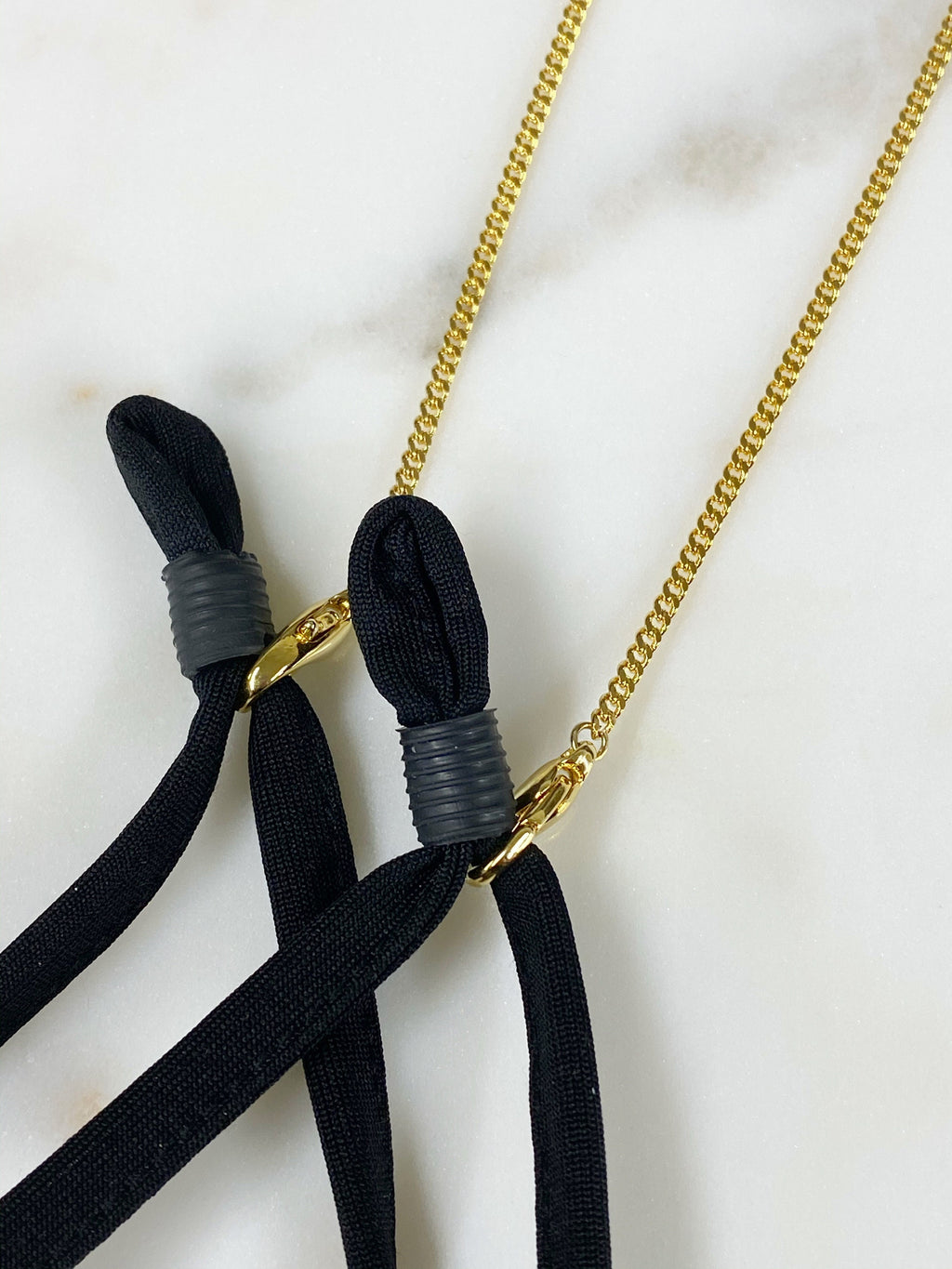 Gold Plated Face Mask Chain Dual Clasp Mask Holder Chain Face Mask