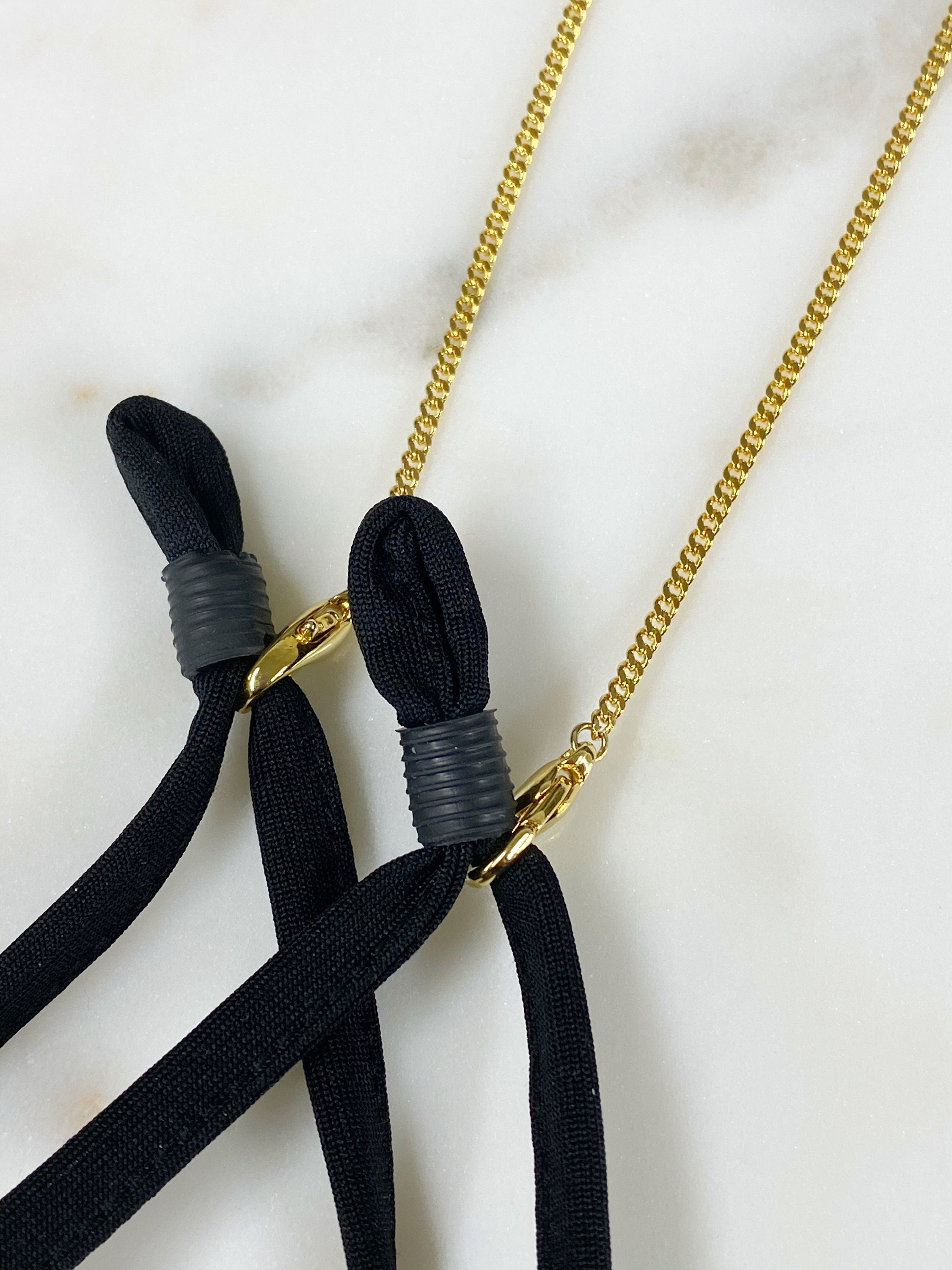 Gold Plated Face Mask Chain Dual Clasp Mask Holder Chain Face Mask