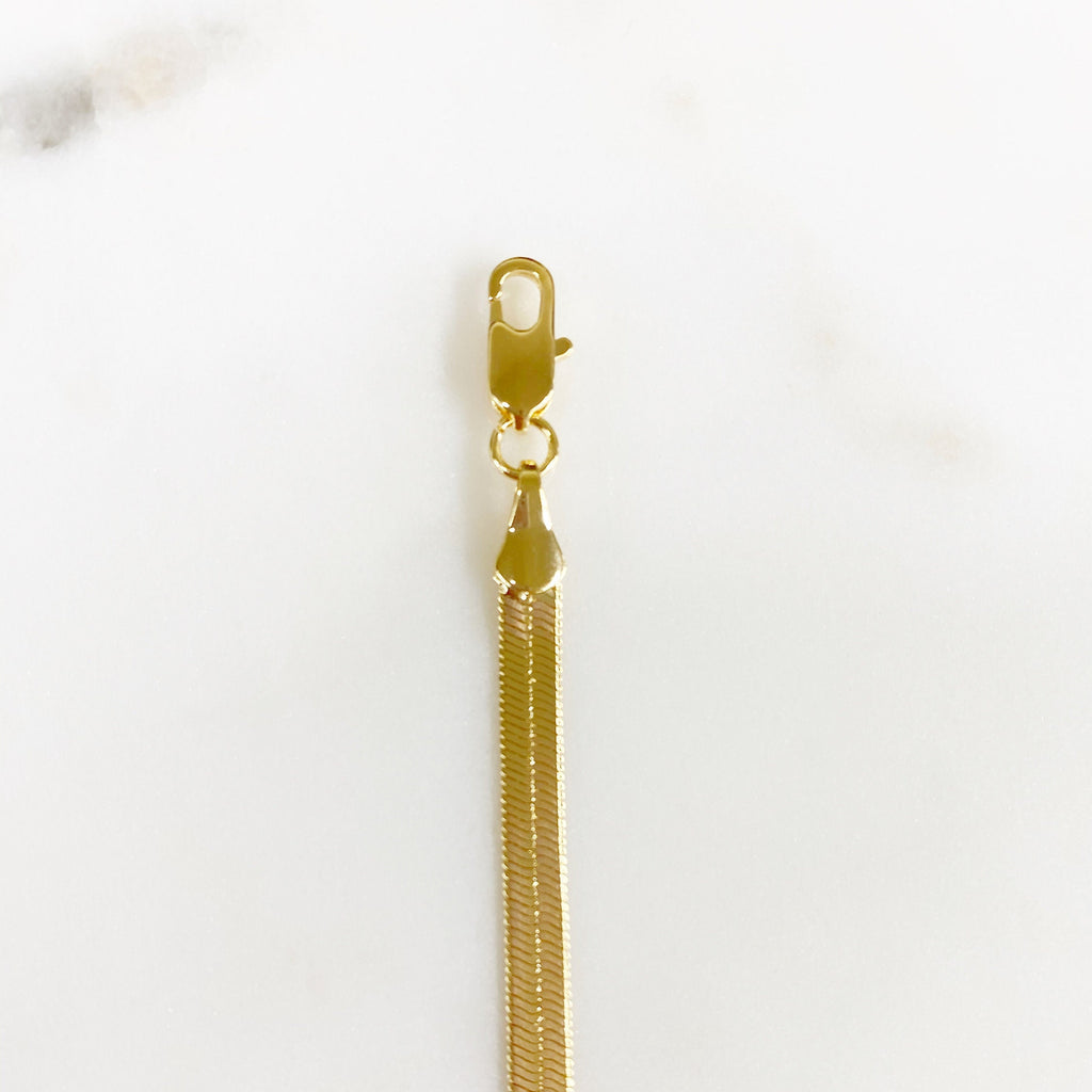 18K Gold Filled Ready to Wear 4mm Thick Herringbone Bracelet
