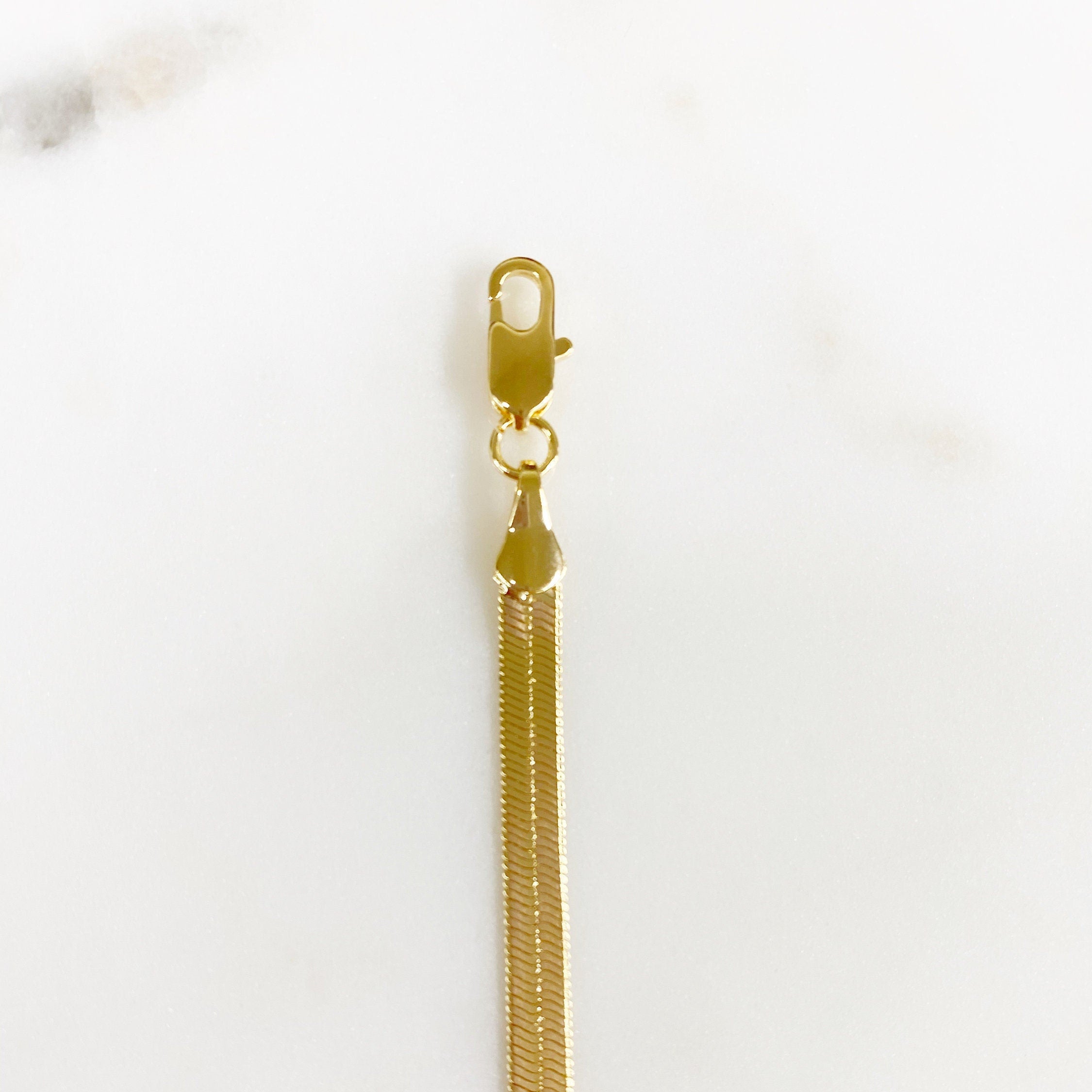 18K Gold Filled Ready to Wear 4mm Thick Herringbone Bracelet