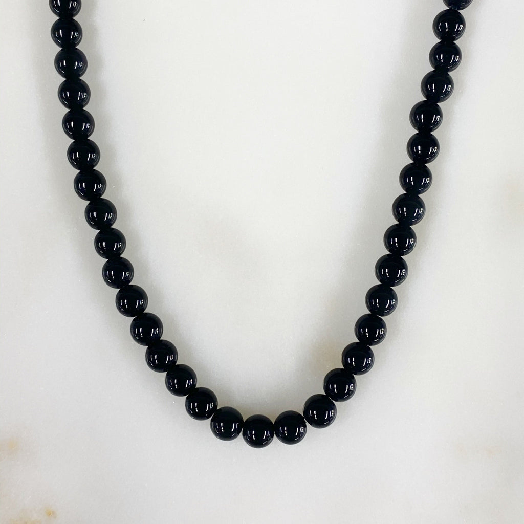 Shiny Black Onyx Natural Stone Beaded 15.5in Strand 4mm