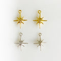 Sterling Silver or Vermeil Small Tiny 8 Point Star Charm Dainty (2pc)