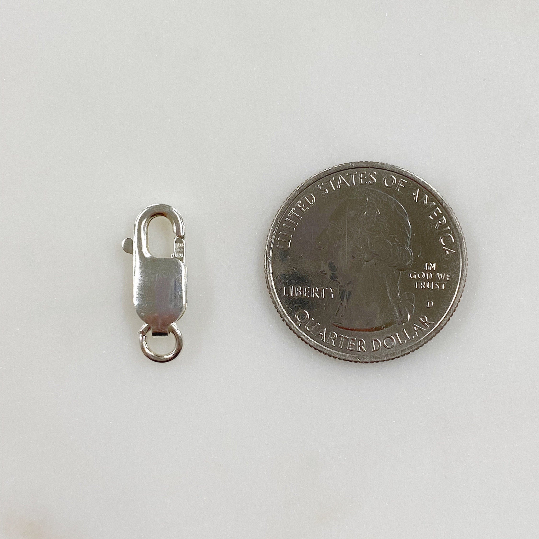 Sterling Silver Rectangle Lobster Clasp 20mm x 8 Mm Chain Findings
