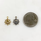13mmx10mm Sterling Silver or Vermeil Smiling Sun Sunshine Small Star