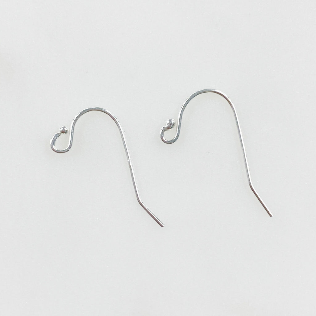 20mmx12mm Sterling Silver Ball End Earring Wire Fish Hook Wire (2pc)