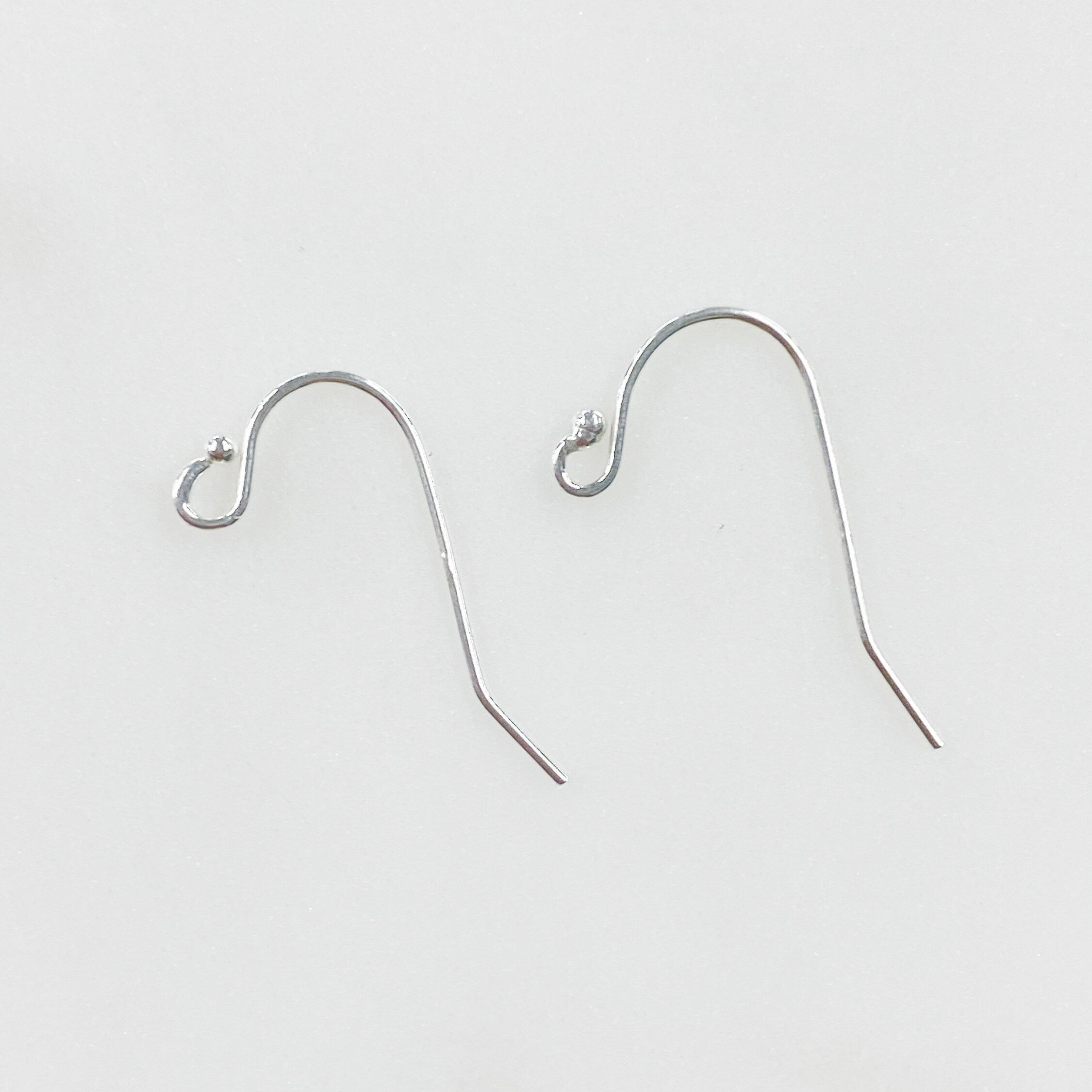 20mmx12mm Sterling Silver Ball End Earring Wire Fish Hook Wire (2pc)