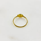 Gold Plated Evil Eye Ring White Enamel Blue Stone Thin Protection