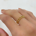Gold Plated Adjustable Diagonal Chain Link Style Gold Ring