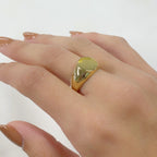 Gold Plated Thick Gold Vintage Style Ring Size 7 Statement Ring