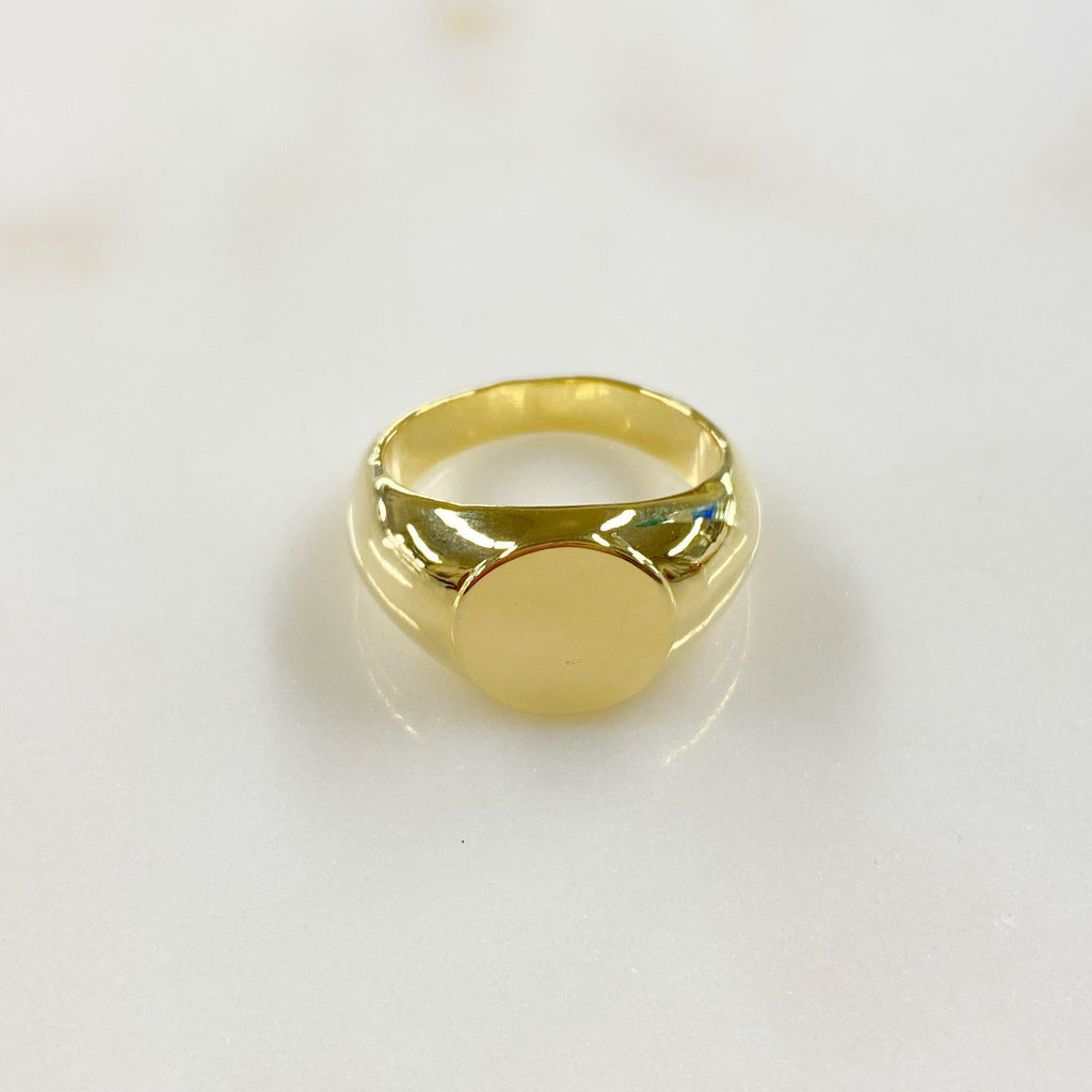 Gold Plated Thick Gold Vintage Style Ring Size 7 Statement Ring