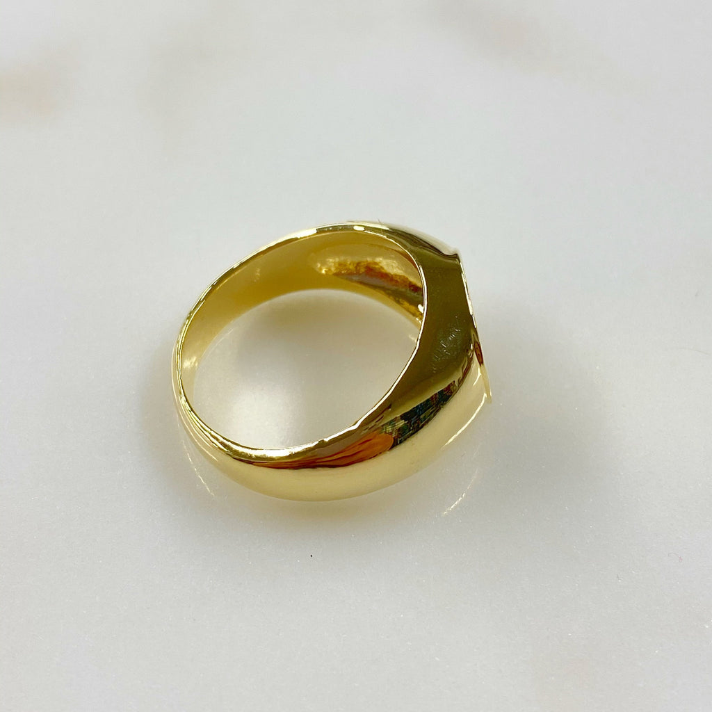 Gold Plated Thick Gold Vintage Style Ring Size 7 Statement Ring