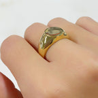 Gold Plated Thick Gold Vintage Style Ring Size 7 Statement Ring