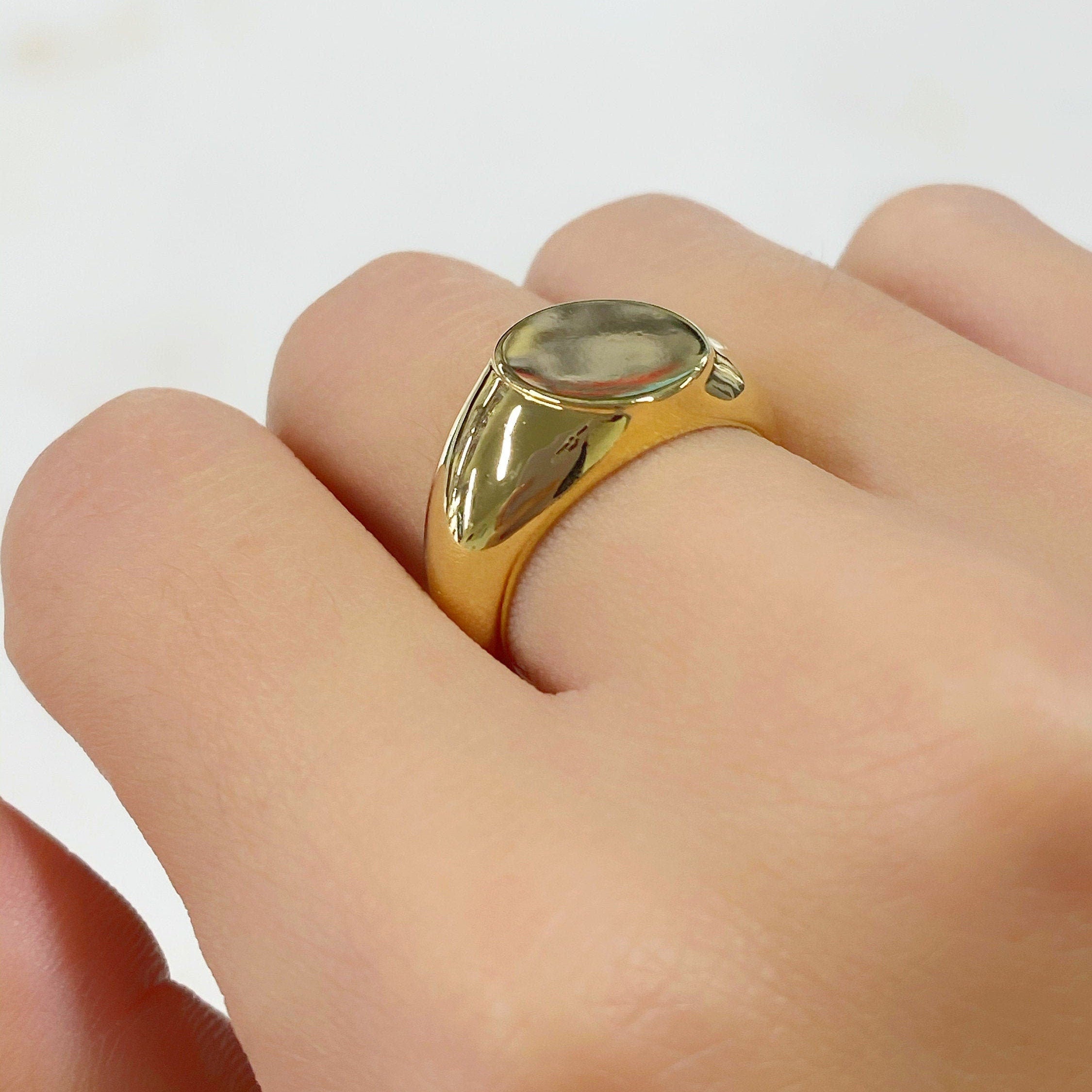Gold Plated Thick Gold Vintage Style Ring Size 7 Statement Ring