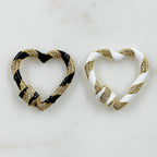 26mm Gold Plated Large Heart Shaped Enamel Carabiner Cubic Zirconia