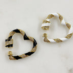 26mm Gold Plated Large Heart Shaped Enamel Carabiner Cubic Zirconia