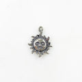 Sterling Silver Smiling Sun Sunshine Large Star Celestial Summer
