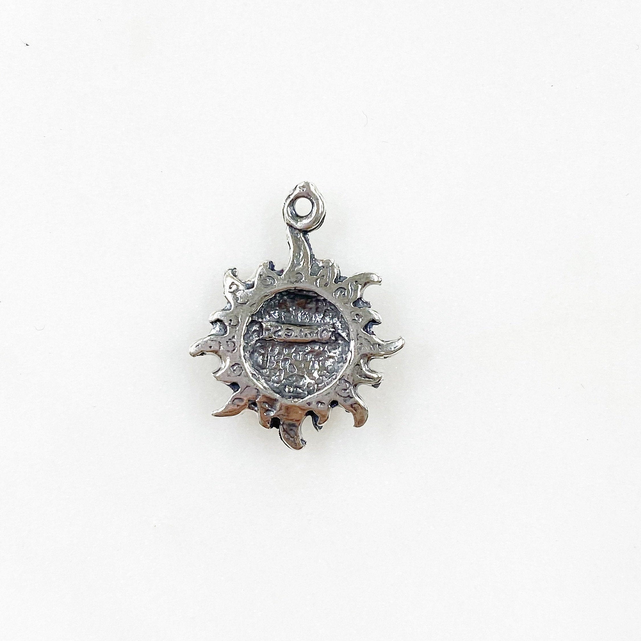 Sterling Silver Smiling Sun Sunshine Large Star Celestial Summer