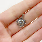 Sterling Silver Smiling Sun Sunshine Large Star Celestial Summer