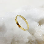14K Gold Filled Thick Flat Ring Simple Stackable GF Band Ring Size 7