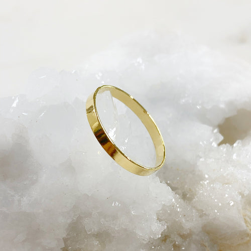 14K Gold Filled Thick Flat Ring Simple Stackable GF Band Ring Size 7