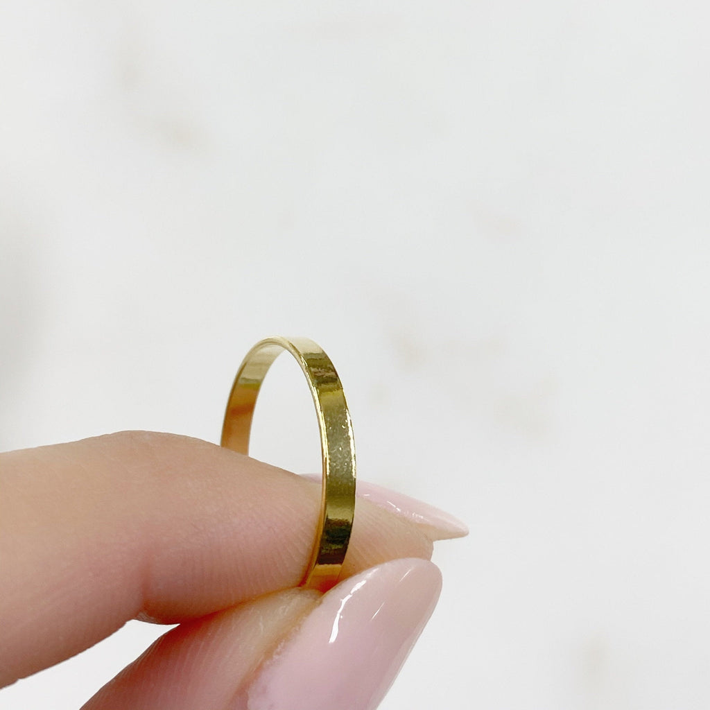 14K Gold Filled Thick Flat Ring Simple Stackable GF Band Ring Size 7