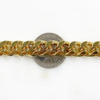 Matte or Shiny Gold Steel Extra Large Thick Faceted – Sold by the Foot