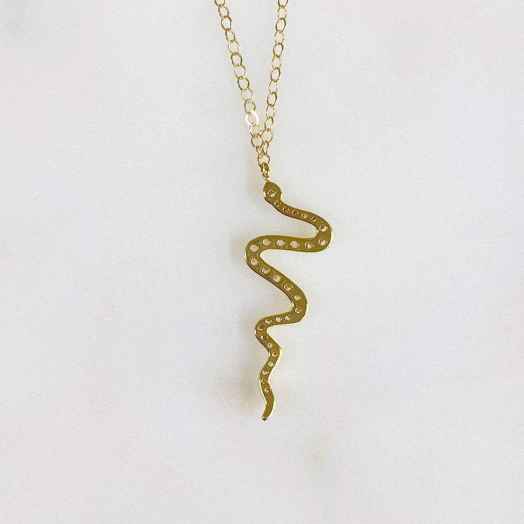 Gold Plated Sparkly Snake Necklace