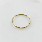 1mm 14K Gold Filled Hammered Thin Stacking Ring in Size 6 or 7