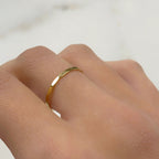 1mm 14K Gold Filled Hammered Thin Stacking Ring in Size 6 or 7