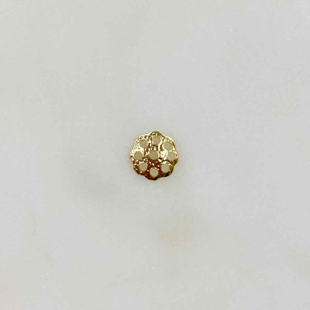 Gold Plated 6mm Flower Bead Cap (100pc)