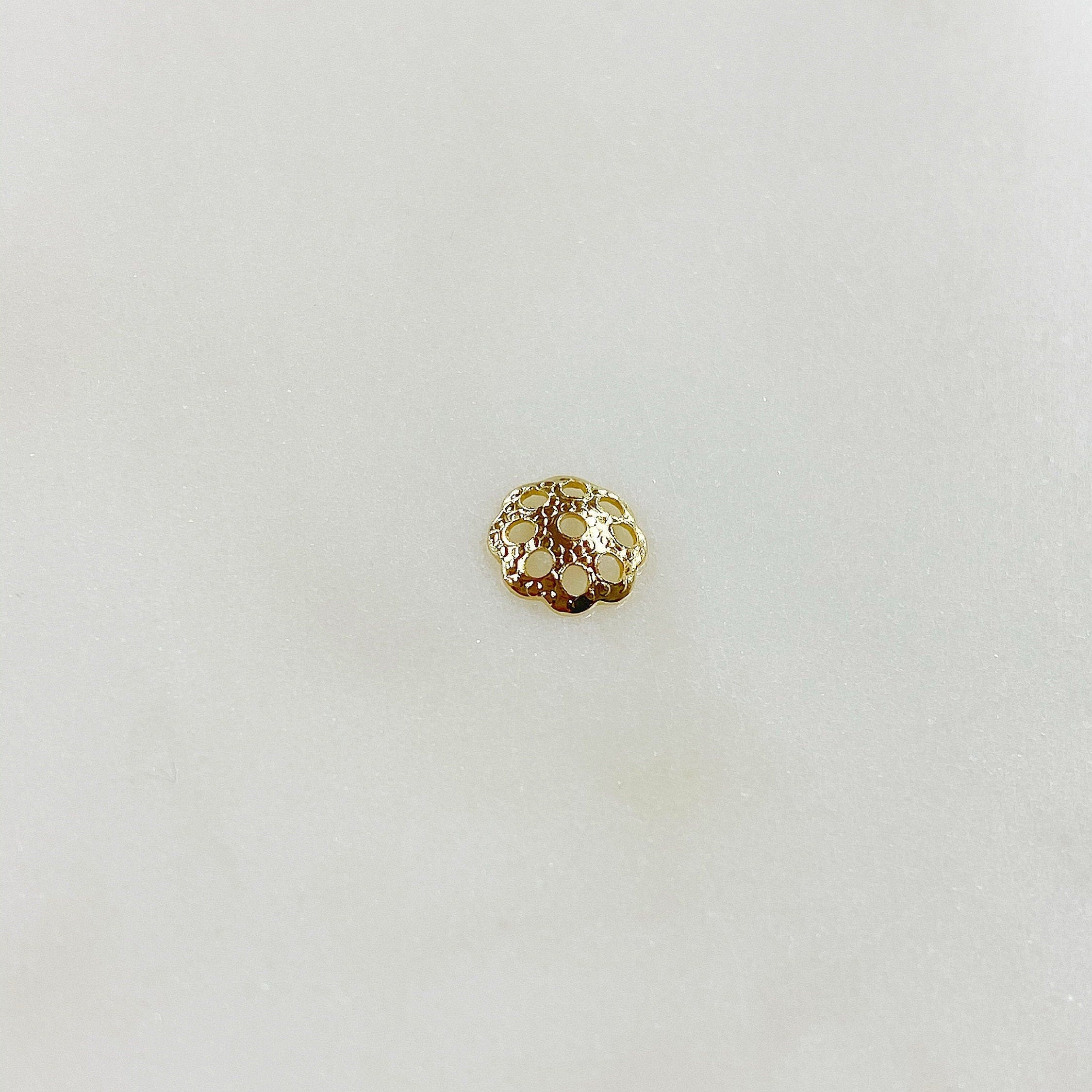Gold Plated 6mm Flower Bead Cap (100pc)
