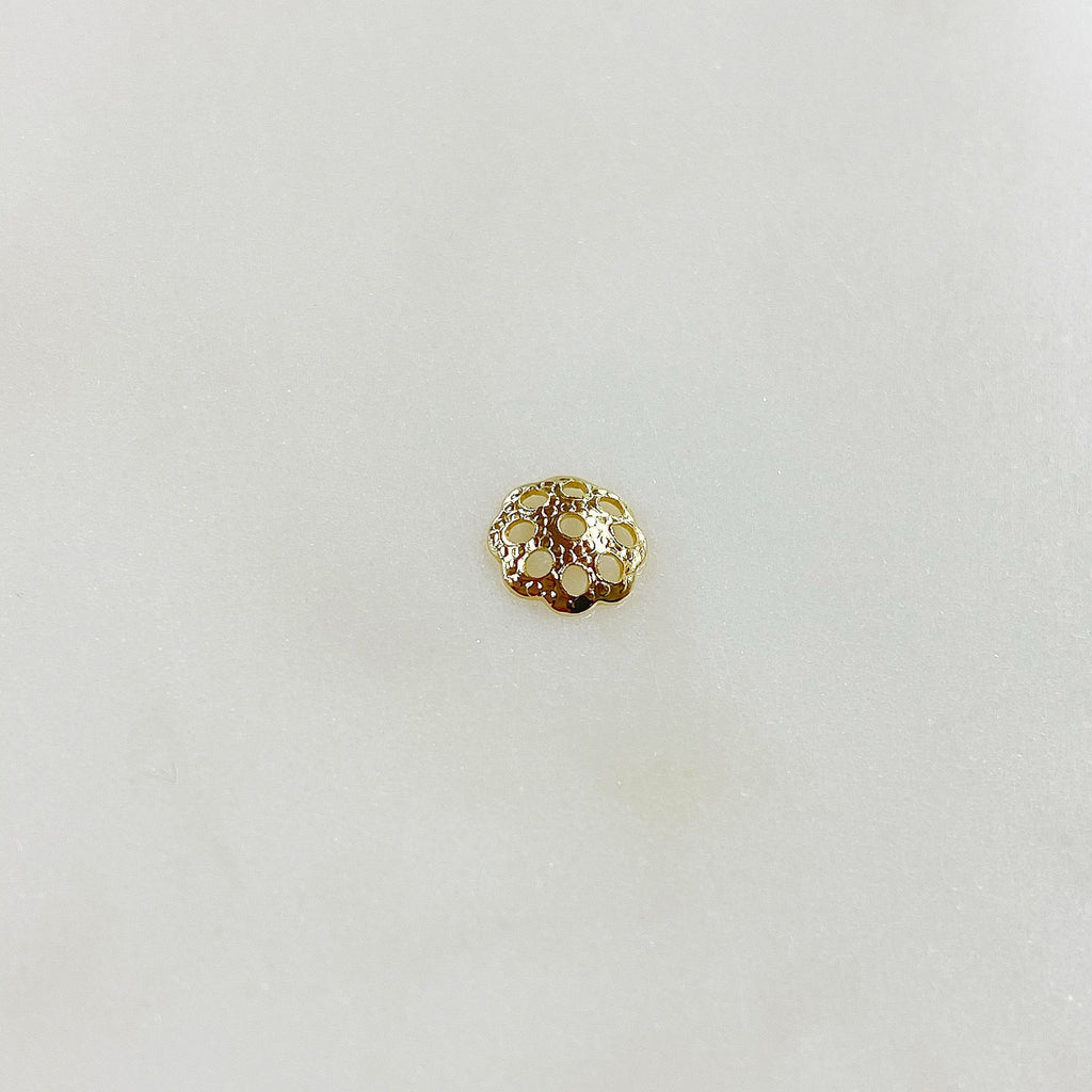 Gold Plated 6mm Flower Bead Cap (100pc) – Gold