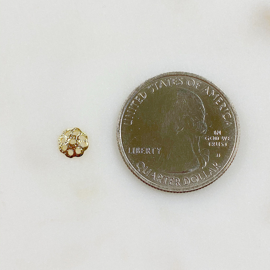 Gold Plated 6mm Flower Bead Cap (100pc)