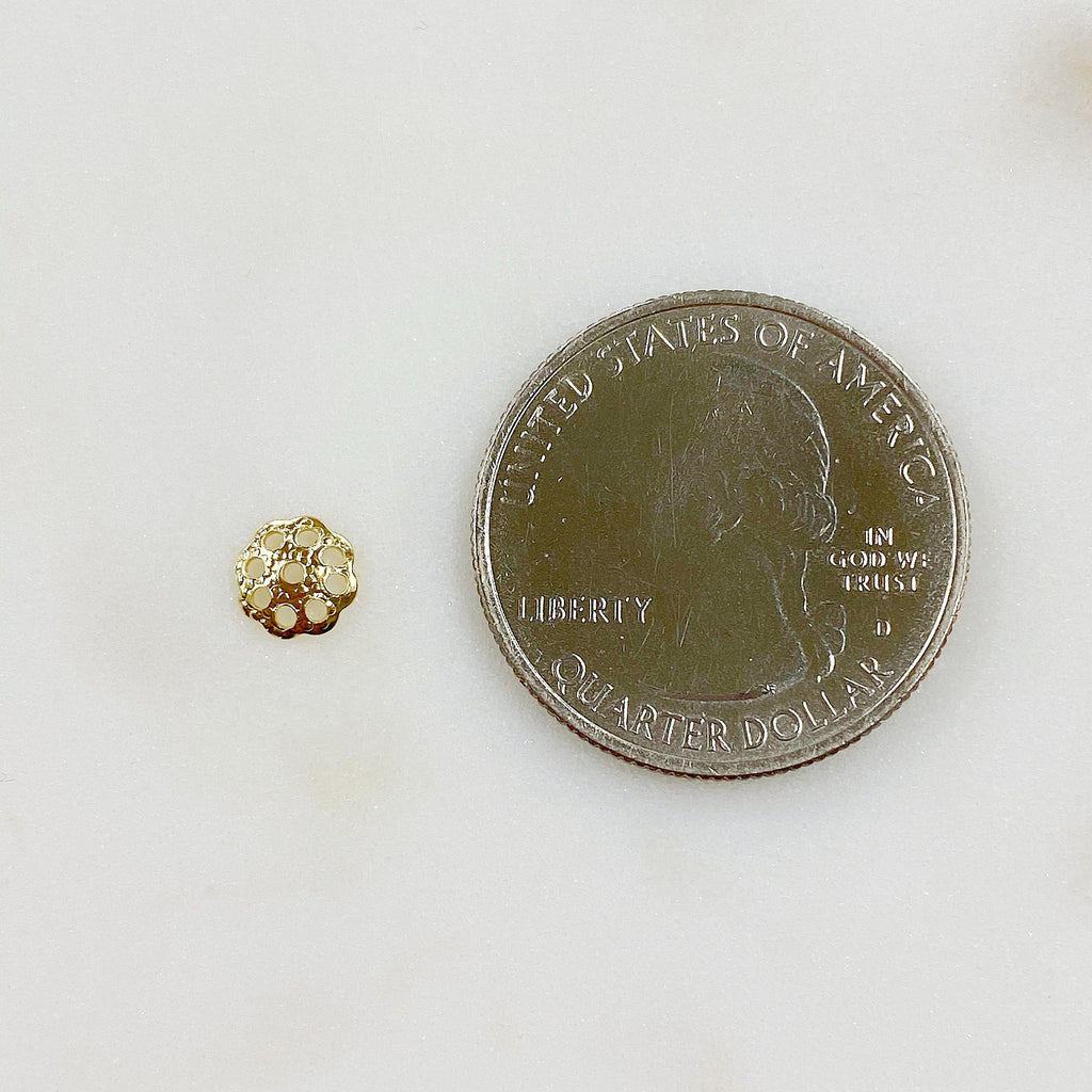 Gold Plated 6mm Flower Bead Cap (100pc) – Gold